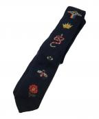 GUCCIグッチ）の古着「エンブロイダリー ウールニット タイ」｜ネイビー