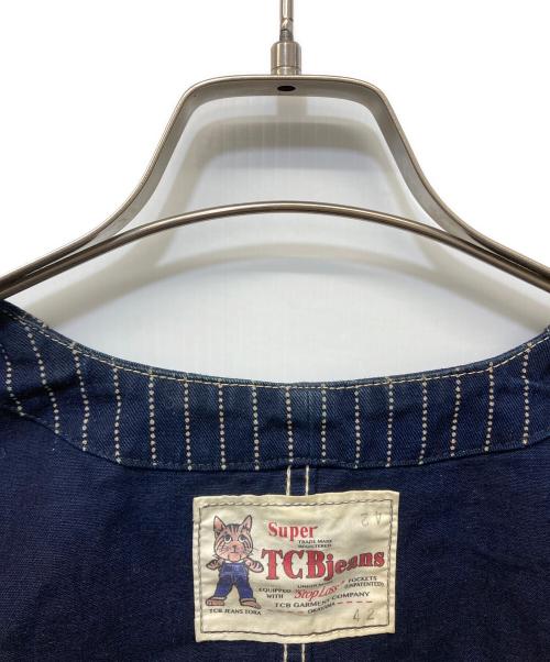 TCB jeans（ティーシービー ジーンズ）TCB JEANS (ティーシービー ジーンズ) ウォバッシュストライプ TABBY'S VEST ネイビー サイズ:42の古着・服飾アイテム
