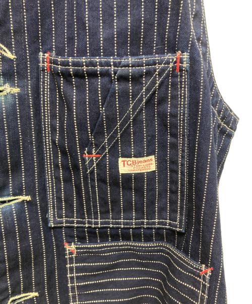 TCB jeans（ティーシービー ジーンズ）TCB JEANS (ティーシービー ジーンズ) ウォバッシュストライプ TABBY'S VEST ネイビー サイズ:42の古着・服飾アイテム