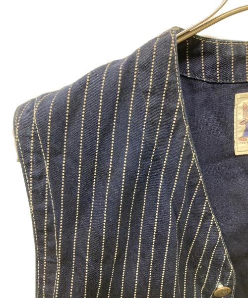 TCB jeans（ティーシービー ジーンズ）TCB JEANS (ティーシービー ジーンズ) ウォバッシュストライプ TABBY'S VEST ネイビー サイズ:42の古着・服飾アイテム