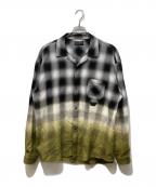 FORSOMEONEフォーサムワン）の古着「FADE OMBRE SHIRT」｜ブラック×グリーン