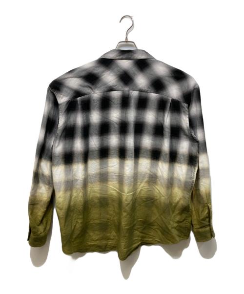 FORSOMEONE（フォーサムワン）FORSOMEONE (フォーサムワン) FADE OMBRE SHIRT ブラック×グリーン サイズ:48の古着・服飾アイテム