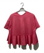 YORIヨリ）の古着「ヘムフレアリコットカットソー」｜ピンク