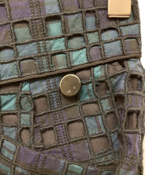 sacai（サカイ）sacai (サカイ) レイヤードデザインチェックスカート グリーン×ネイビー サイズ:2の古着・服飾アイテム