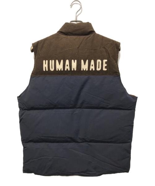 HUMAN MADE（ヒューマンメイド）HUMAN MADE (ヒューマンメイド) リバーシブルダウンベスト ブラウン×ネイビー サイズ:Mの古着・服飾アイテム