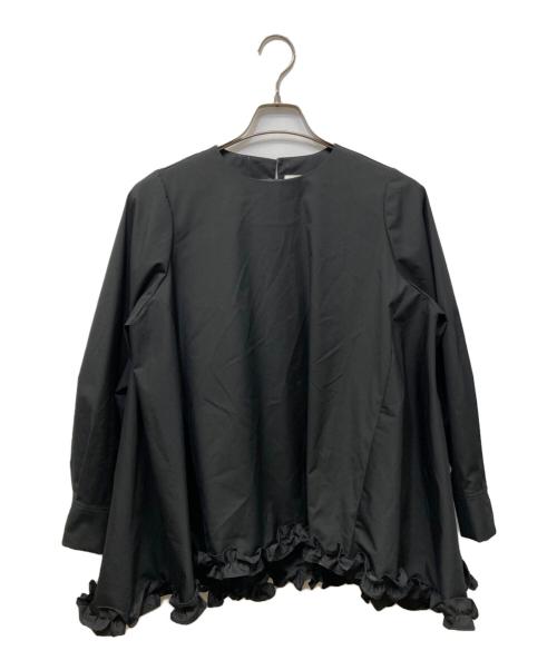 OHGA（オオガ）OHGA (オオガ) 裾フリルブラウス ブラック サイズ:Freeの古着・服飾アイテム