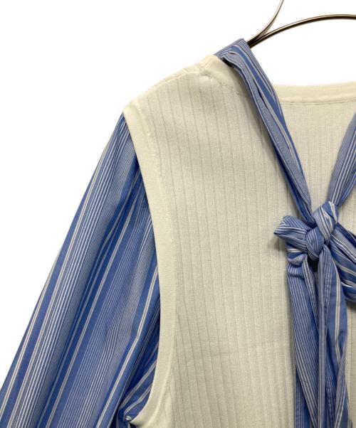 Diagram（ダイアグラム）Diagram (ダイアグラム) ニット付きブラウス ブルー サイズ:Sの古着・服飾アイテム