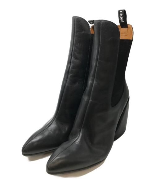 Chloe（クロエ）Chloe (クロエ) サイドゴアブーツ ブラック サイズ:37の古着・服飾アイテム