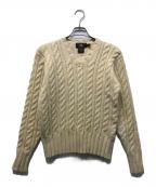 RRLダブルアールエル）の古着「三ツ星タグ Vネックケーブルニット」｜ベージュ