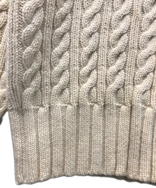 RRL（ダブルアールエル）RRL (ダブルアールエル) 三ツ星タグ Vネックケーブルニット ベージュ サイズ:XSの古着・服飾アイテム