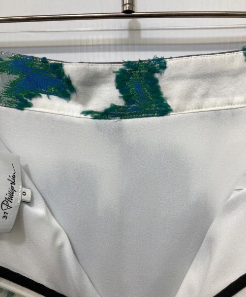 3.1 phillip lim（スリーワンフィリップリム）3.1 phillip lim (スリーワンフィリップリム) Abstract Daisy a-line skirt ブルー×グリーンの古着・服飾アイテム