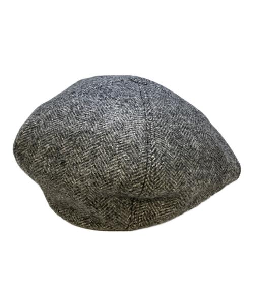 MIU MIU（ミュウミュウ）MIU MIU (ミュウミュウ) ヘリンボーンツイードベレー帽 グレーの古着・服飾アイテム