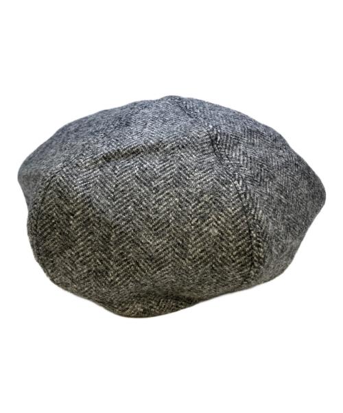 MIU MIU（ミュウミュウ）MIU MIU (ミュウミュウ) ヘリンボーンツイードベレー帽 グレーの古着・服飾アイテム