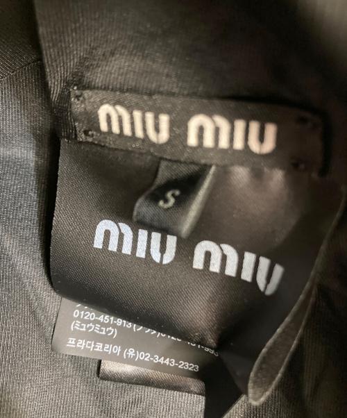 MIU MIU（ミュウミュウ）MIU MIU (ミュウミュウ) ヘリンボーンツイードベレー帽 グレーの古着・服飾アイテム