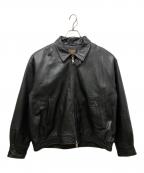 skookum×JACKROSEスクーカム×ジャックローズ）の古着「LAMB LEATHER ZIP JACKET」｜ブラック