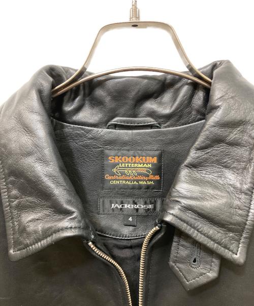 skookum（スクーカム）SKOOKUM (スクーカム) JACKROSE (ジャックローズ) LAMB LEATHER ZIP JACKET ブラック サイズ:Lの古着・服飾アイテム