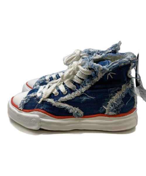 Maison MIHARA YASUHIRO（メゾン ミハラ ヤスヒロ）Maison MIHARA YASUHIRO (メゾン ミハラ ヤスヒロ) NIGEL CABOURN (ナイジェルケーボン) HIGH CUT ONE WASH  SNEAKER ブルー×ホワイト サイズ:8.5の古着・服飾アイテム