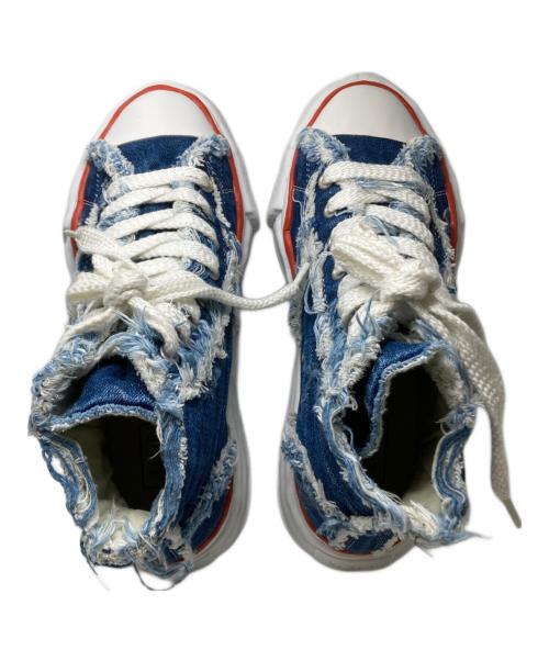 Maison MIHARA YASUHIRO（メゾン ミハラ ヤスヒロ）Maison MIHARA YASUHIRO (メゾン ミハラ ヤスヒロ) NIGEL CABOURN (ナイジェルケーボン) HIGH CUT ONE WASH  SNEAKER ブルー×ホワイト サイズ:8.5の古着・服飾アイテム