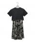 sacai（サカイ）の古着「フラワープリントプリーツスカートワンピース」｜ブラック