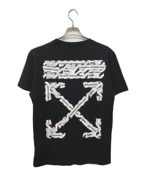 OFFWHITE（オフホワイト）OFFWHITE (オフホワイト) AIRPORT TAPE S/S SLIM TEE ブラック サイズ:Mの古着・服飾アイテム