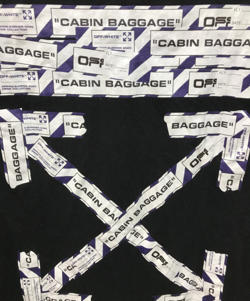OFFWHITE（オフホワイト）OFFWHITE (オフホワイト) AIRPORT TAPE S/S SLIM TEE ブラック サイズ:Mの古着・服飾アイテム