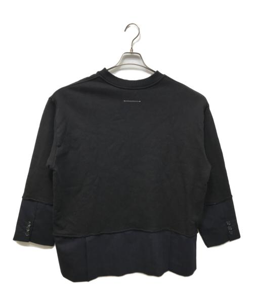 MM6 Maison Margiela（エムエムシックスメゾンマルジェラ）MM6 Maison Margiela (エムエムシックスメゾンマルジェラ) ドッキングデザインスウェット ブラック サイズ:Sの古着・服飾アイテム