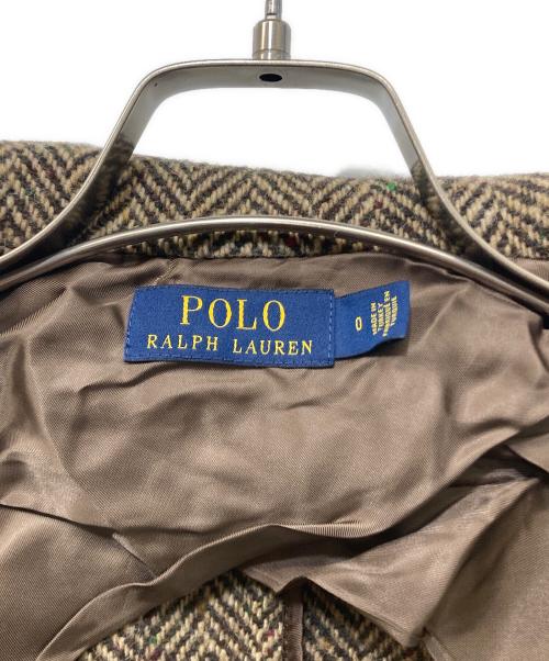 POLO RALPH LAUREN（ポロ・ラルフローレン）POLO RALPH LAUREN (ポロ・ラルフローレン) ヘリンボーンウールコート ブラウンの古着・服飾アイテム