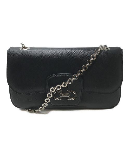 Salvatore Ferragamo（サルヴァトーレ フェラガモ）Salvatore Ferragamo (サルヴァトーレ フェラガモ) ガンチーニ チェーンショルダーバッグ ブラックの古着・服飾アイテム