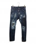 DSQUARED2ディースクエアード）の古着「Kenny jean リペア加工デニムパンツ」｜インディゴ