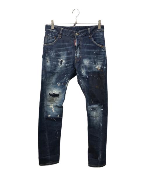 DSQUARED2（ディースクエアード）DSQUARED2 (ディースクエアード) Kenny jean リペア加工デニムパンツ インディゴ サイズ:44の古着・服飾アイテム