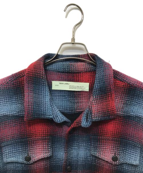 OFFWHITE（オフホワイト）OFFWHITE (オフホワイト) Flannel Shirts レッド×グレー サイズ:Mの古着・服飾アイテム
