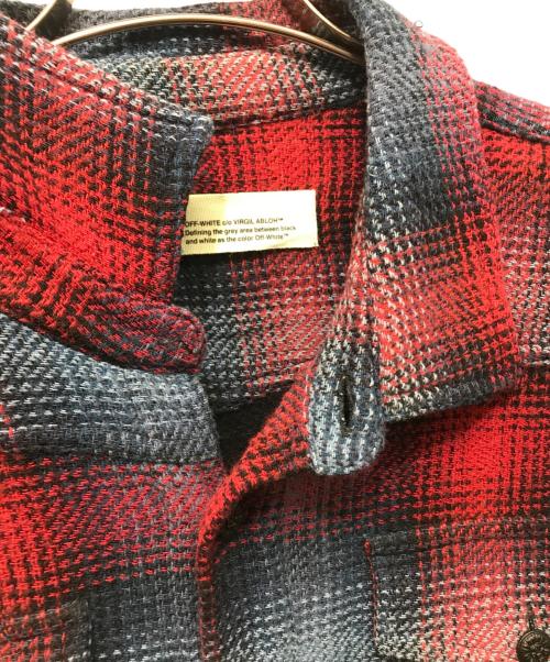 OFFWHITE（オフホワイト）OFFWHITE (オフホワイト) Flannel Shirts レッド×グレー サイズ:Mの古着・服飾アイテム