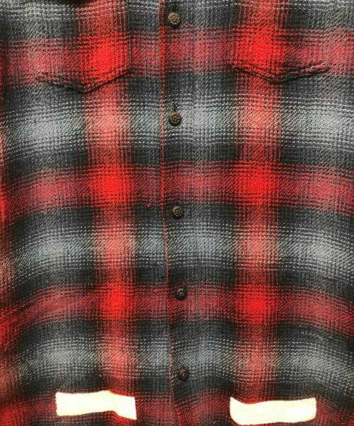 OFFWHITE（オフホワイト）OFFWHITE (オフホワイト) Flannel Shirts レッド×グレー サイズ:Mの古着・服飾アイテム