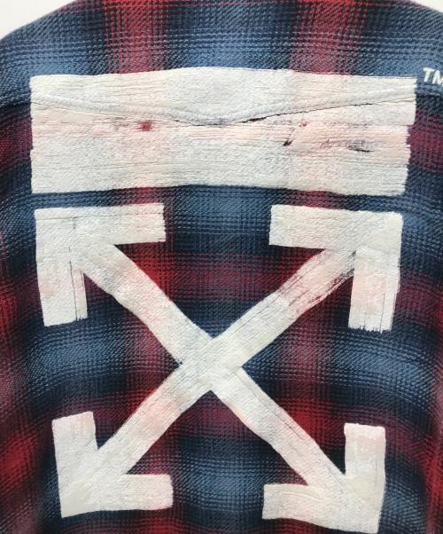 OFFWHITE（オフホワイト）OFFWHITE (オフホワイト) Flannel Shirts レッド×グレー サイズ:Mの古着・服飾アイテム
