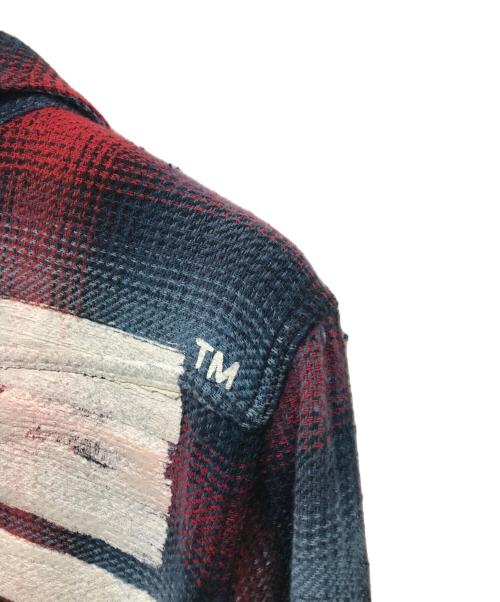 OFFWHITE（オフホワイト）OFFWHITE (オフホワイト) Flannel Shirts レッド×グレー サイズ:Mの古着・服飾アイテム
