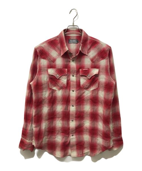 Hysteric Glamour（ヒステリックグラマー）Hysteric Glamour (ヒステリックグラマー) SOCIAL CLUB刺繍 ウエスタンシャツ レッド サイズ:XLの古着・服飾アイテム