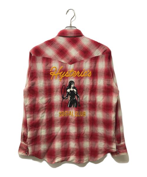Hysteric Glamour（ヒステリックグラマー）Hysteric Glamour (ヒステリックグラマー) SOCIAL CLUB刺繍 ウエスタンシャツ レッド サイズ:XLの古着・服飾アイテム