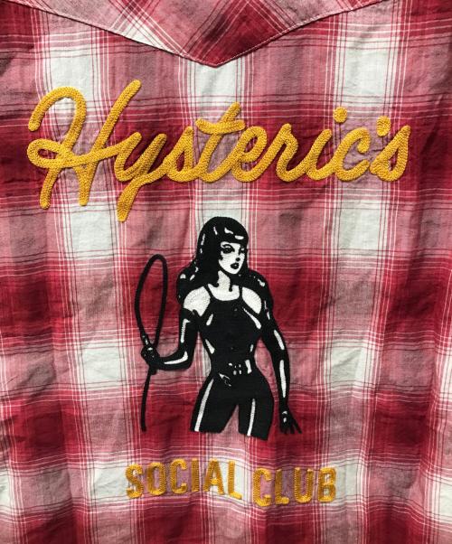 Hysteric Glamour（ヒステリックグラマー）Hysteric Glamour (ヒステリックグラマー) SOCIAL CLUB刺繍 ウエスタンシャツ レッド サイズ:XLの古着・服飾アイテム