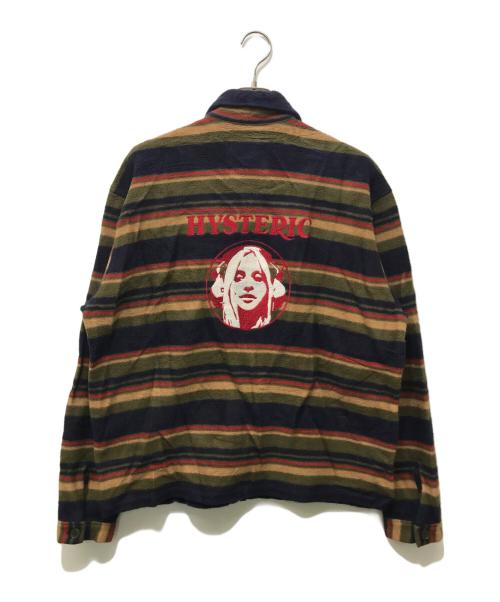 Hysteric Glamour（ヒステリックグラマー）Hysteric Glamour (ヒステリックグラマー) SOUND OF THE FUTURE 刺繍ワークジャケット カーキ×ネイビー サイズ:XLの古着・服飾アイテム
