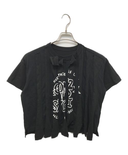 sacai（サカイ）sacai (サカイ) MARK GONZALES (マーク・ゴンザレス) Sacai Gonz Print T-Shirt Pleated ブラック サイズ:1の古着・服飾アイテム
