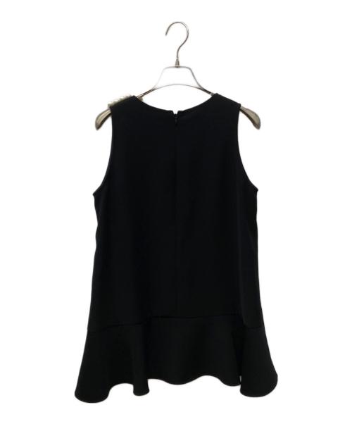 YOKO CHAN（ヨーコチャン）YOKO CHAN (ヨーコチャン) パールノースリーブブラウス ブラック サイズ:36の古着・服飾アイテム