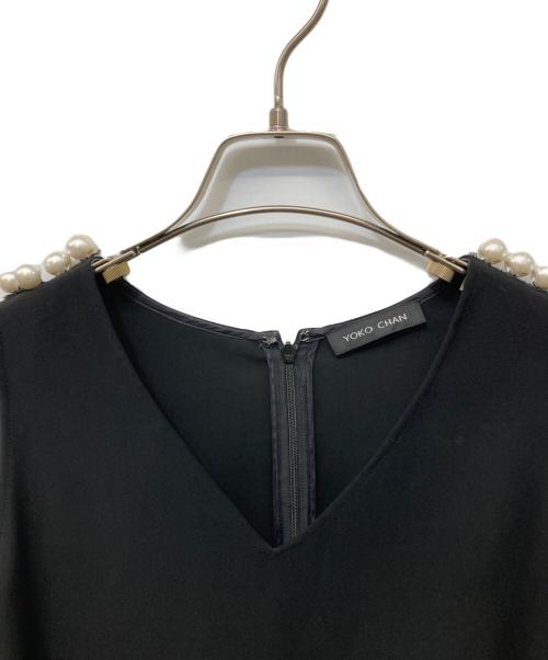 YOKO CHAN（ヨーコチャン）YOKO CHAN (ヨーコチャン) パールノースリーブブラウス ブラック サイズ:36の古着・服飾アイテム