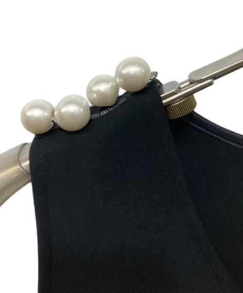 YOKO CHAN（ヨーコチャン）YOKO CHAN (ヨーコチャン) パールノースリーブブラウス ブラック サイズ:36の古着・服飾アイテム