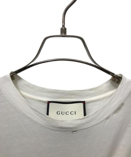 GUCCI（グッチ）GUCCI (グッチ) ロゴオーバーサイズコットンTシャツ ホワイト サイズ:XSの古着・服飾アイテム