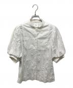 YORIヨリ）の古着「シロコン パフスリーブボザムブラウス」｜ホワイト