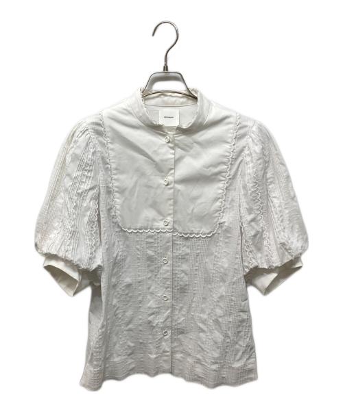 YORI（ヨリ）yori (ヨリ) シロコン パフスリーブボザムブラウス ホワイト サイズ:Sの古着・服飾アイテム