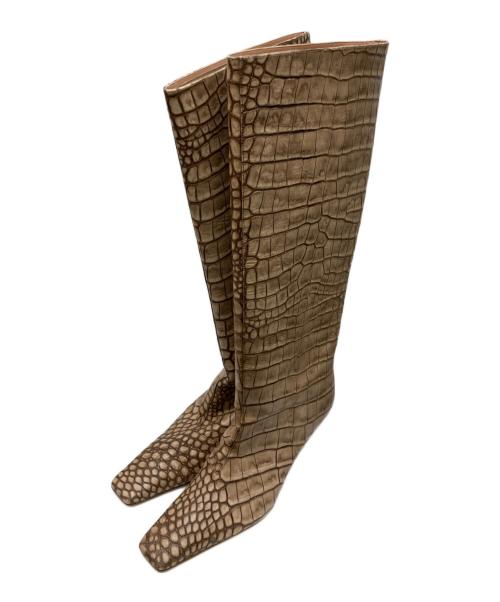 Acne studios（アクネ ストゥディオス）Acne studios (アクネ ストゥディオス) croc effect leather lnee booots ブラウン サイズ:EU38の古着・服飾アイテム