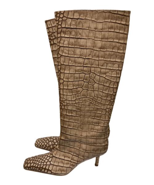 Acne studios（アクネ ストゥディオス）Acne studios (アクネ ストゥディオス) croc effect leather lnee booots ブラウン サイズ:EU38の古着・服飾アイテム