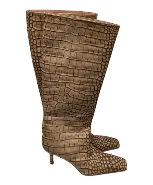 Acne studios（アクネ ストゥディオス）Acne studios (アクネ ストゥディオス) croc effect leather lnee booots ブラウン サイズ:EU38の古着・服飾アイテム