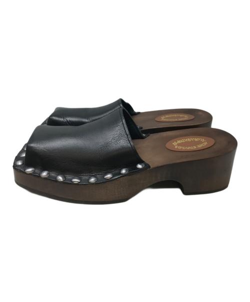 Acne studios（アクネ ストゥディオス）ACNE STUDIOS (アクネ ストゥディオス) レザーウッドクロッグ サンダル ブラウン サイズ:37の古着・服飾アイテム